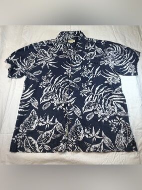 Honolua Surf Co Navy & White Hawaii Short-Sleeve Button-Up Shirt